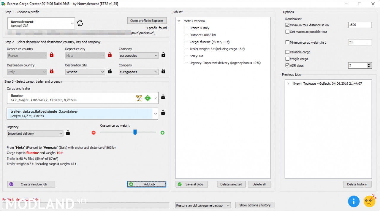 Express Cargo Creator - custom cargos and job logger