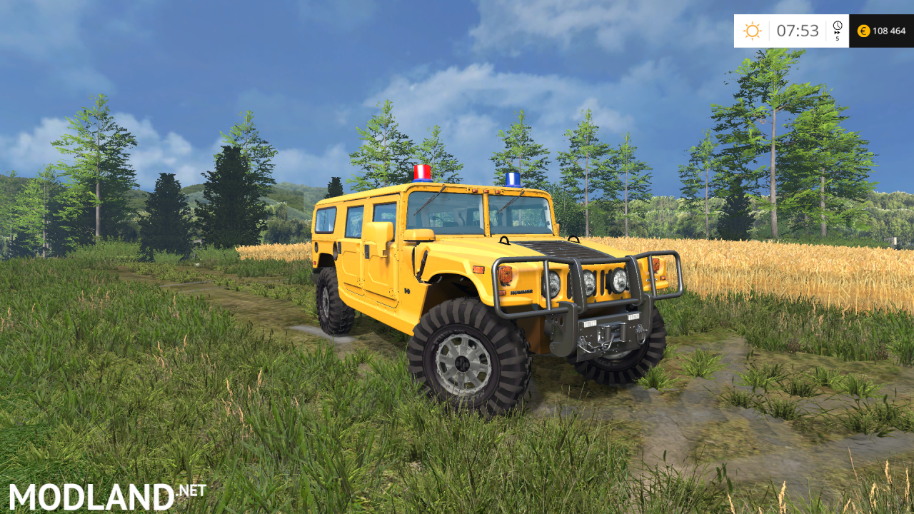 Hummer H1 With Blue Red Light