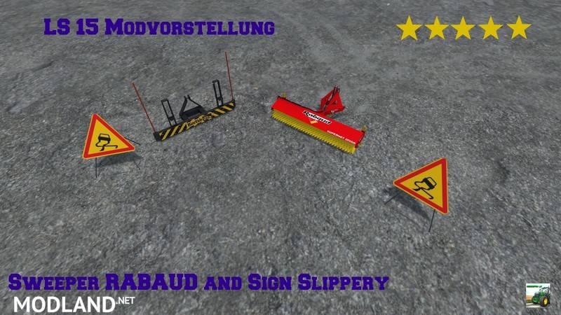 Sweeper RABAUD and Sign Slippery