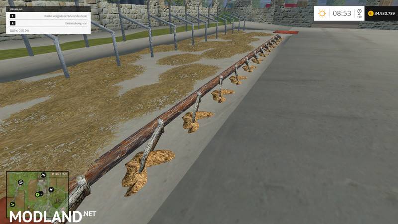 Stall placeable with manure