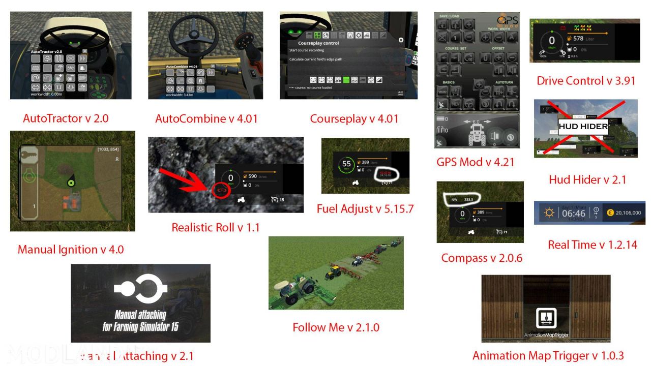 FS15 Big Mods Pack V9 Scripts Pack