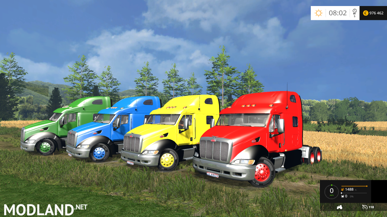 Peterbilt 387 Multicolor + Trailer Grain Hopper