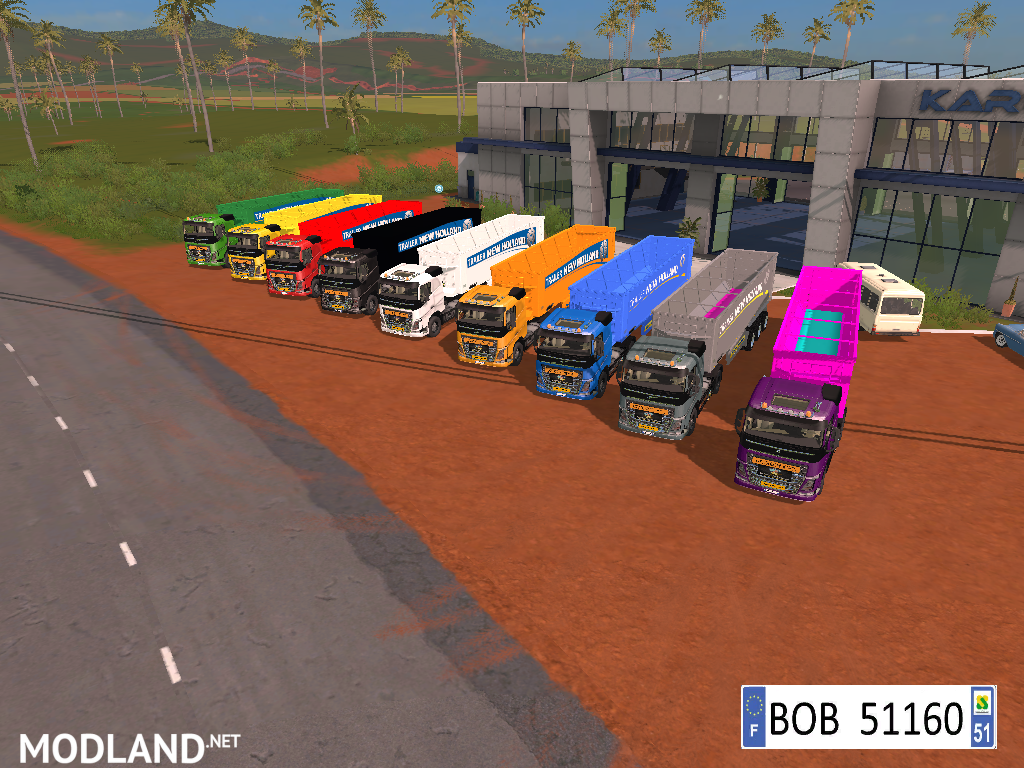 9 TRAILERS NEW HOLLAND COLORS BY BOB51160.