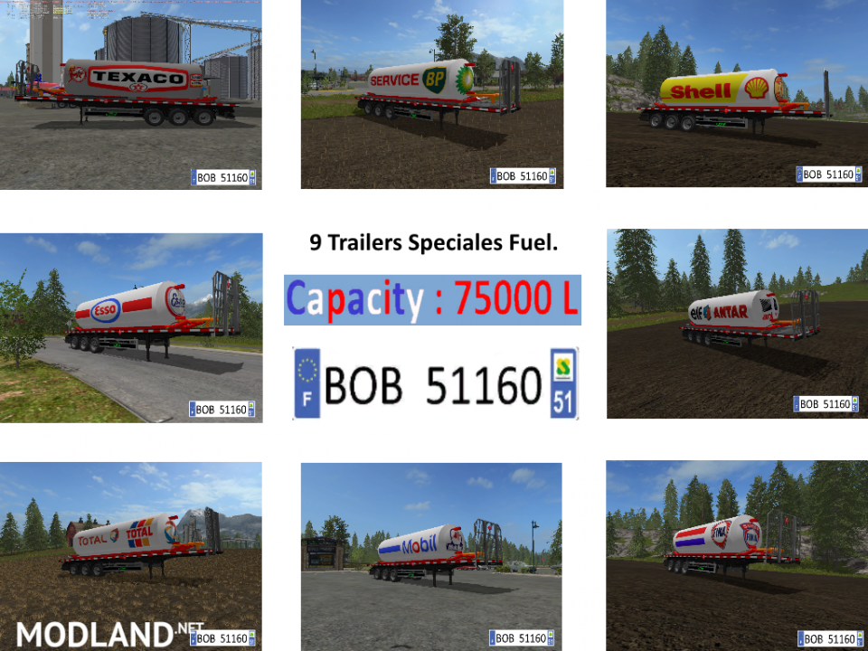 Packs 8 Trailers Fuel BY BOB51160