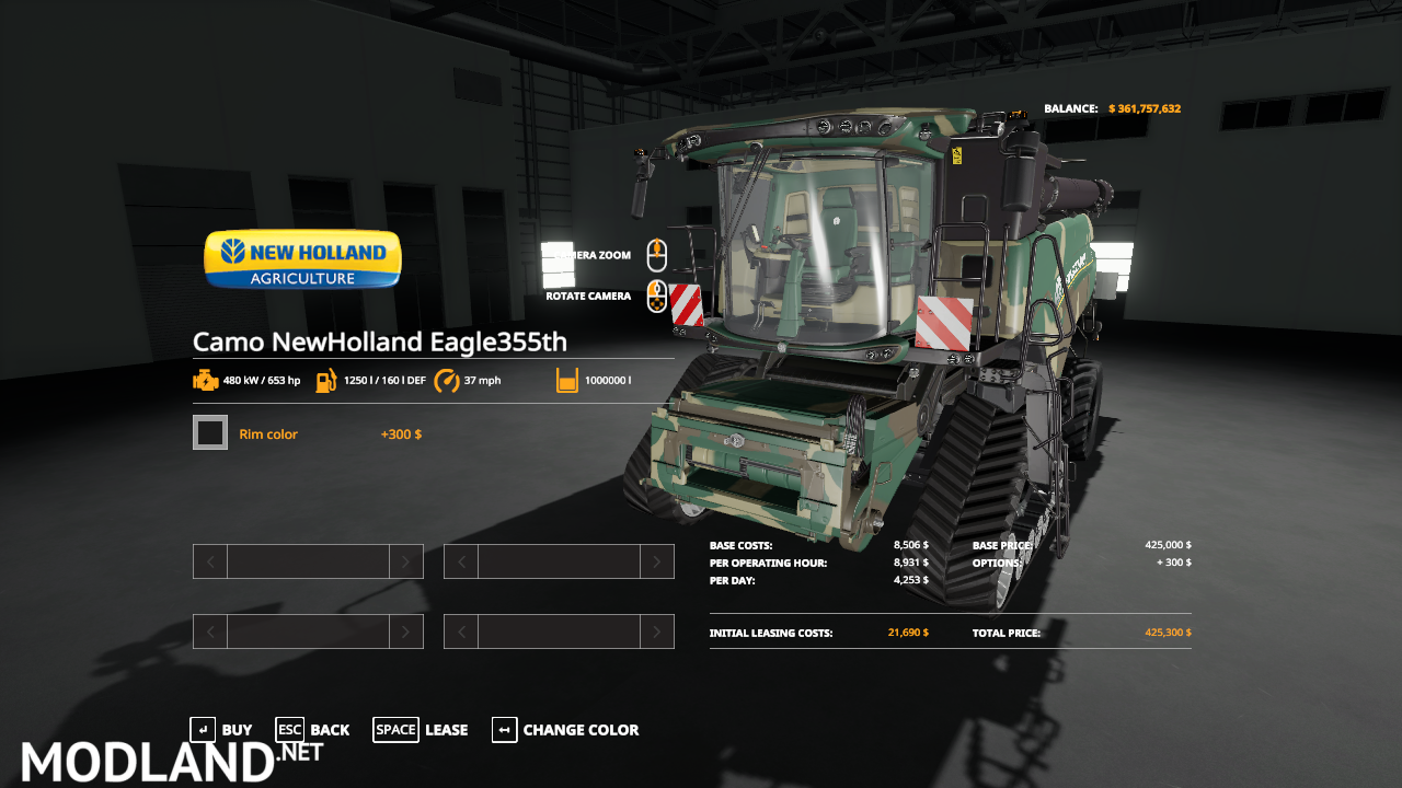 FS19 Camo NewHolland Eagle355th Pack VE