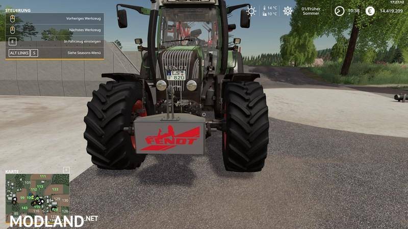 Fendt weight 800kg