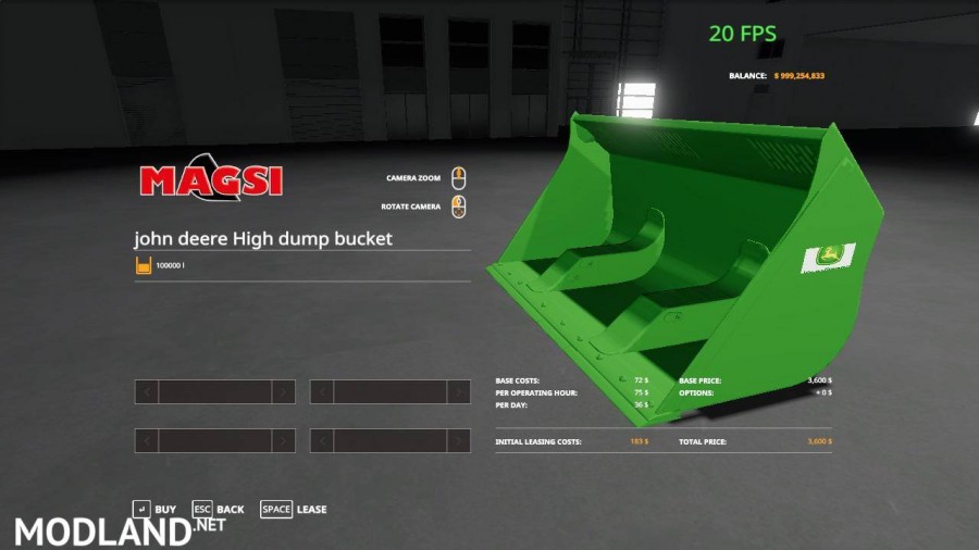 John Deere loader bucket
