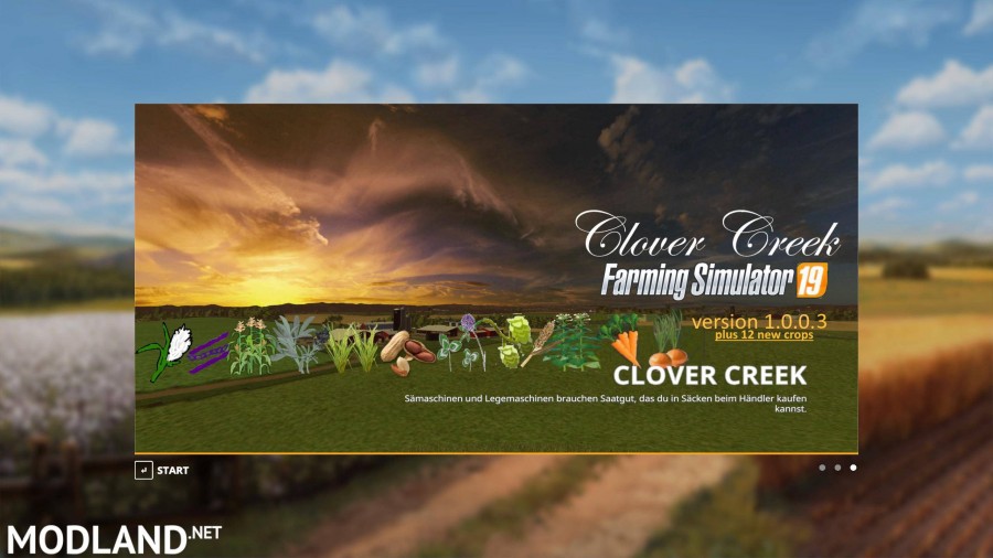 FS19 Clover Creek Map + 12 crops
