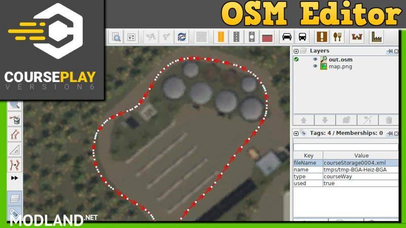 Courseplay 6 Editor OSM Converter for FS 19