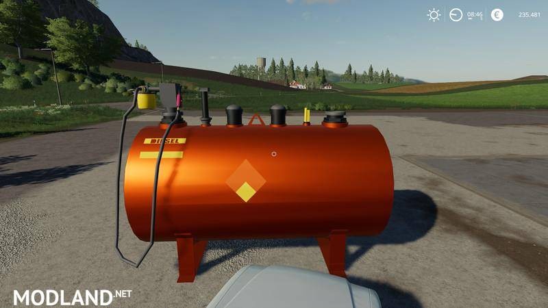 Diesel tank placeable