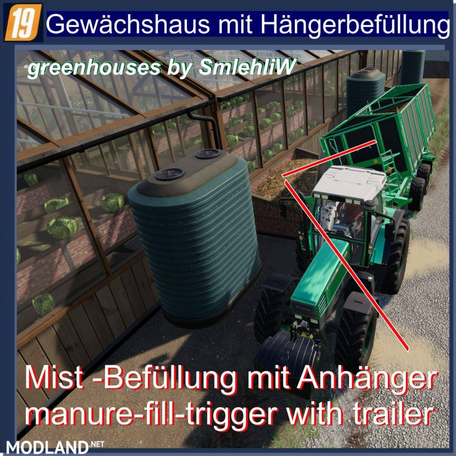 Greenhouses Manure Trailer Filling