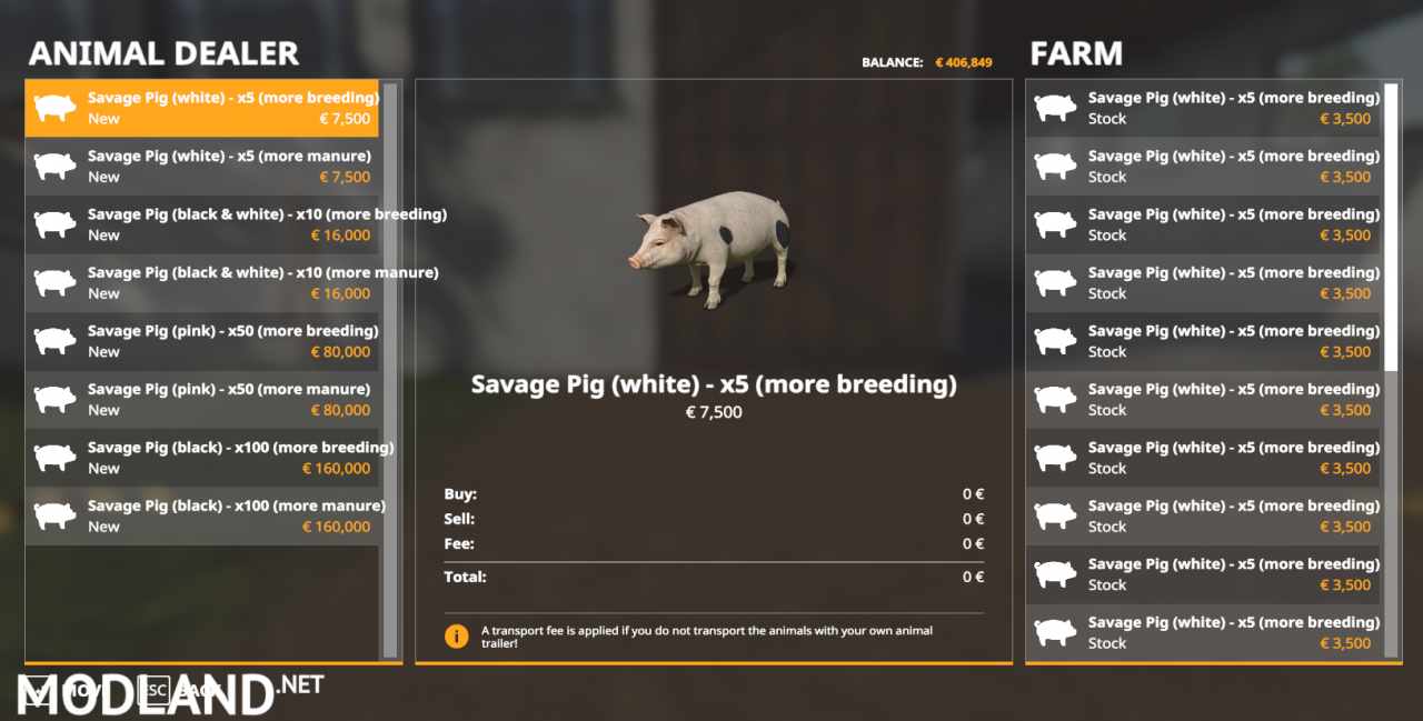 Animal Species - Savage Pig Pack