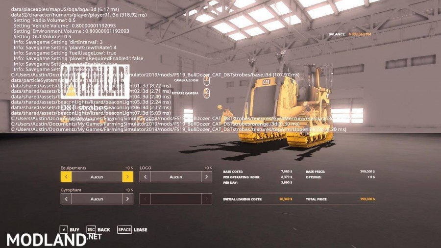 Cat D8T dozer strobes