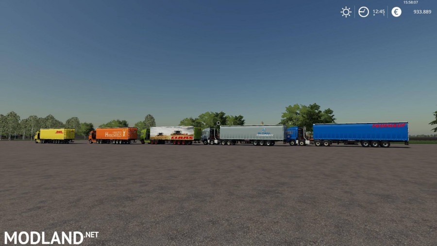 Fruehauf Planenauflieger mit Stapler