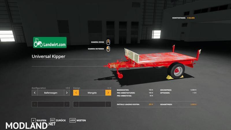 Trailer pack Universal 1 Achs Kipper