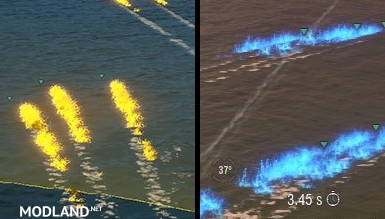 "Turquoise-S" Improved visibility of torpedoes for WoWs 0.7.2